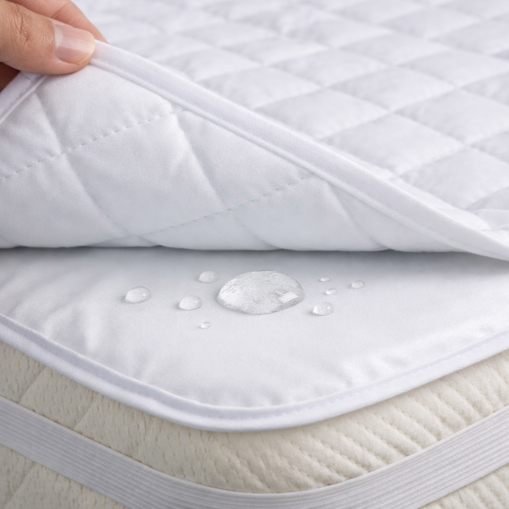 Detail chrániče matrace s nepropustnou vrstvou