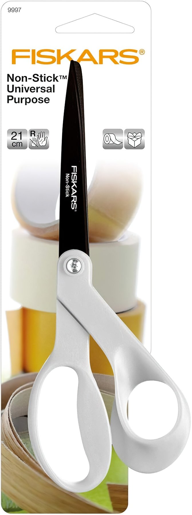 Krejčovské nůžky FISKARS TITANOVÉ 1004721, Non stick, s měkkou ergonomickou rukojetí, délka ostří 9.5cm, celková délka 21 cm