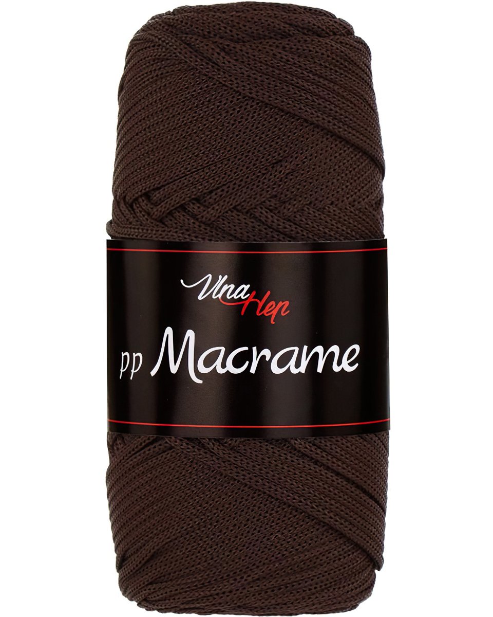 Pletací / háčkovací příze Vlna-Hep PP MACRAME 4229 tmavě hnědá, jednobarevná, 100g/85m