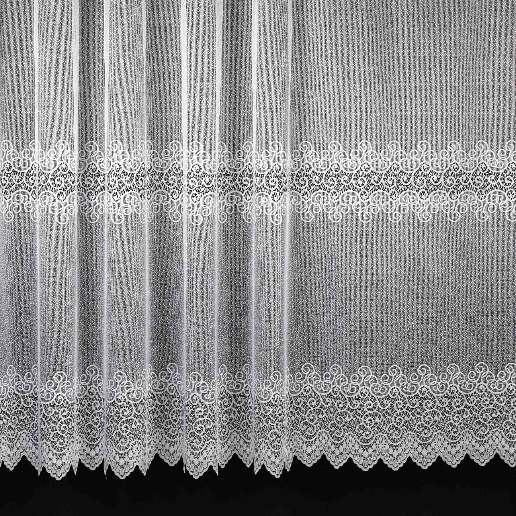 Berk Žakárová záclona LUJZA 2016, ornamenty, s bordurou, bílá, výška 200cm (v metráži)