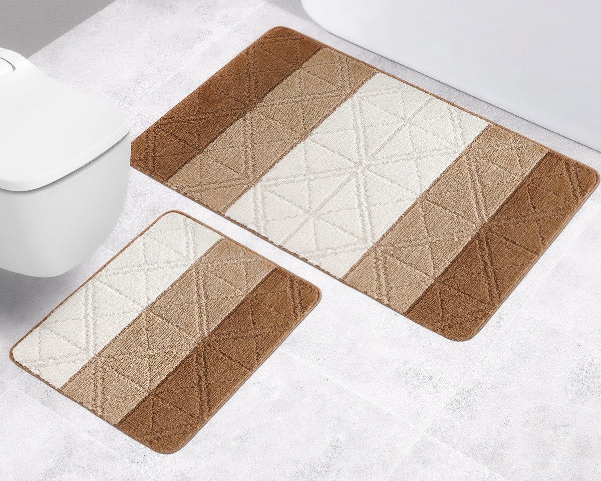 Bellatex Koupelnová předložka 60x100cm trojúhelníky hnědé