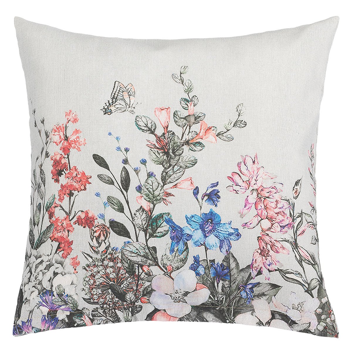 Bellatex polštářek EMA, 531, KVÍTÍ - MODRÁ A ČERVENÁ KVĚTINA, 45x45cm