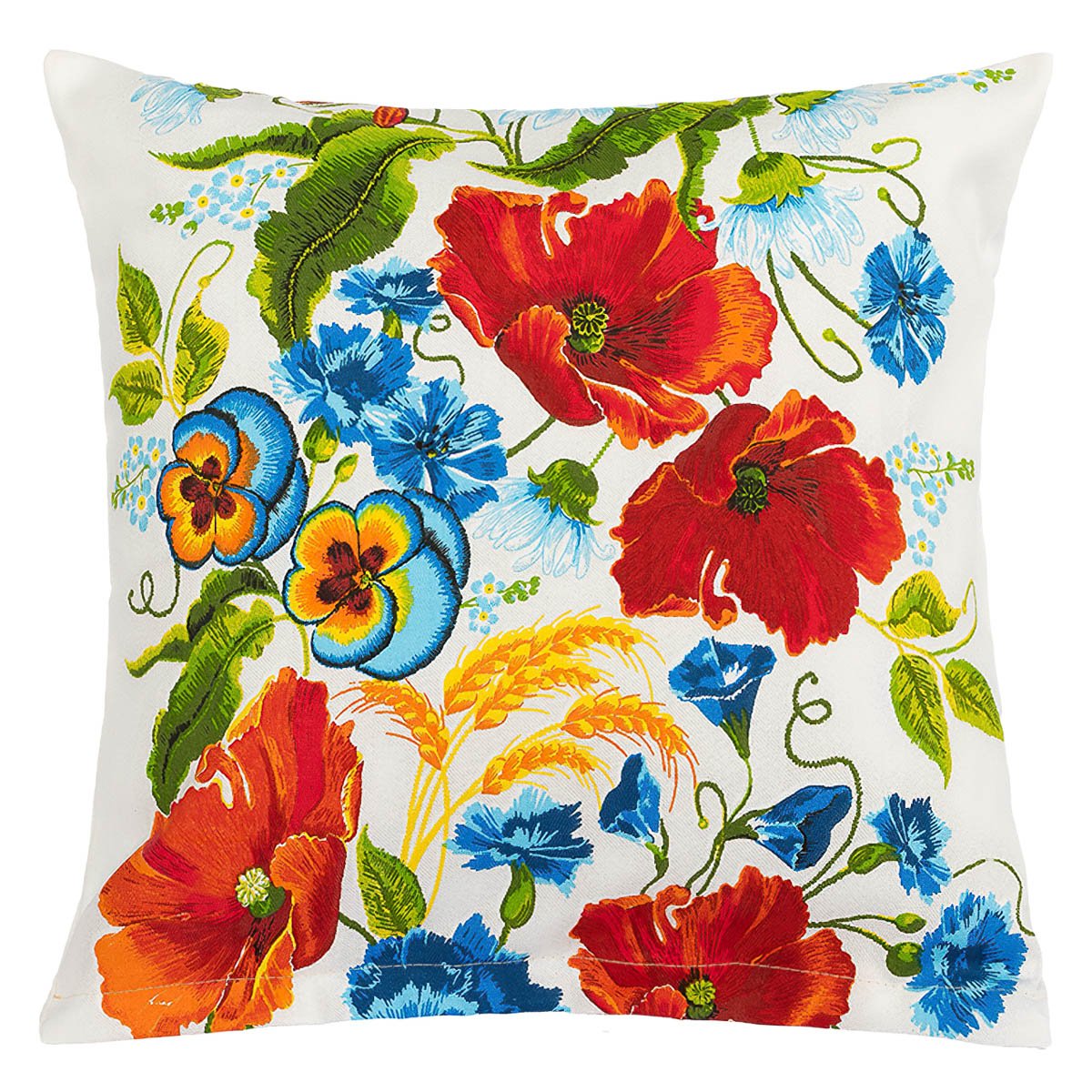 Bellatex polštářek GITA 614, VLČÍ MÁK S FIALKAMI, 45x45cm