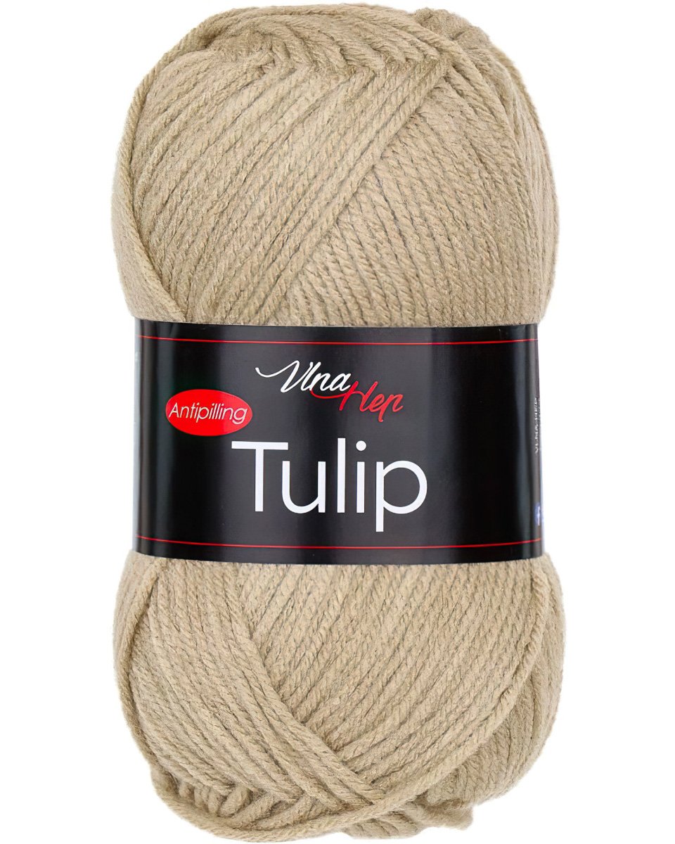 Pletací / háčkovací příze Vlna-Hep TULIP 41024 světle béžová, jednobarevná, antipillingová, 100g/170m