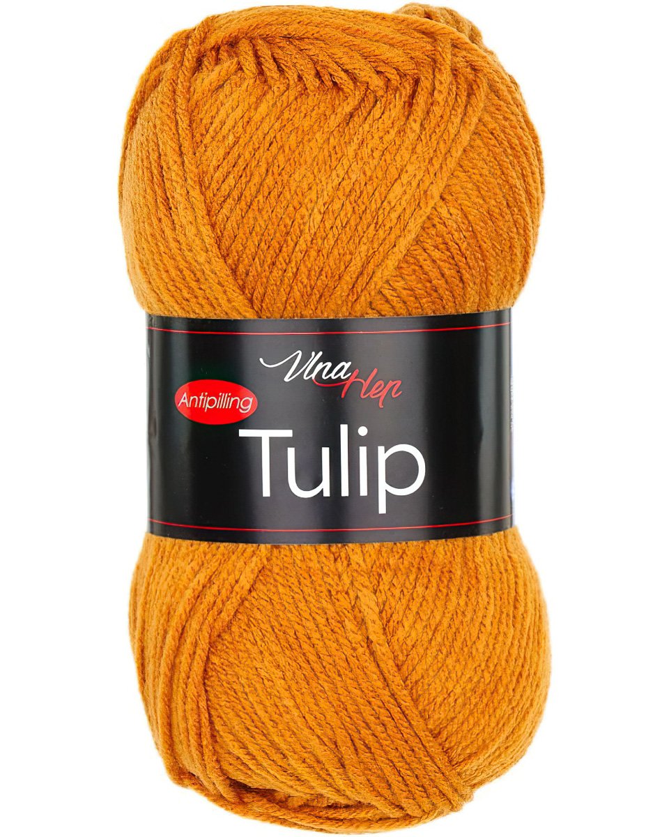 Pletací / háčkovací příze Vlna-Hep TULIP 41050 hořčicová, jednobarevná, antipillingová, 100g/170m