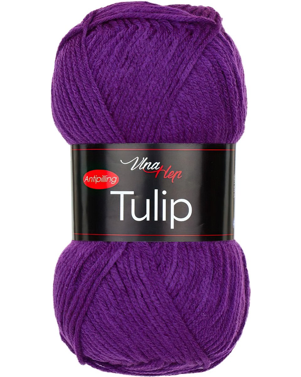 Pletací / háčkovací příze Vlna-Hep TULIP 41100 ostře fialová, jednobarevná, antipillingová, 100g/170m