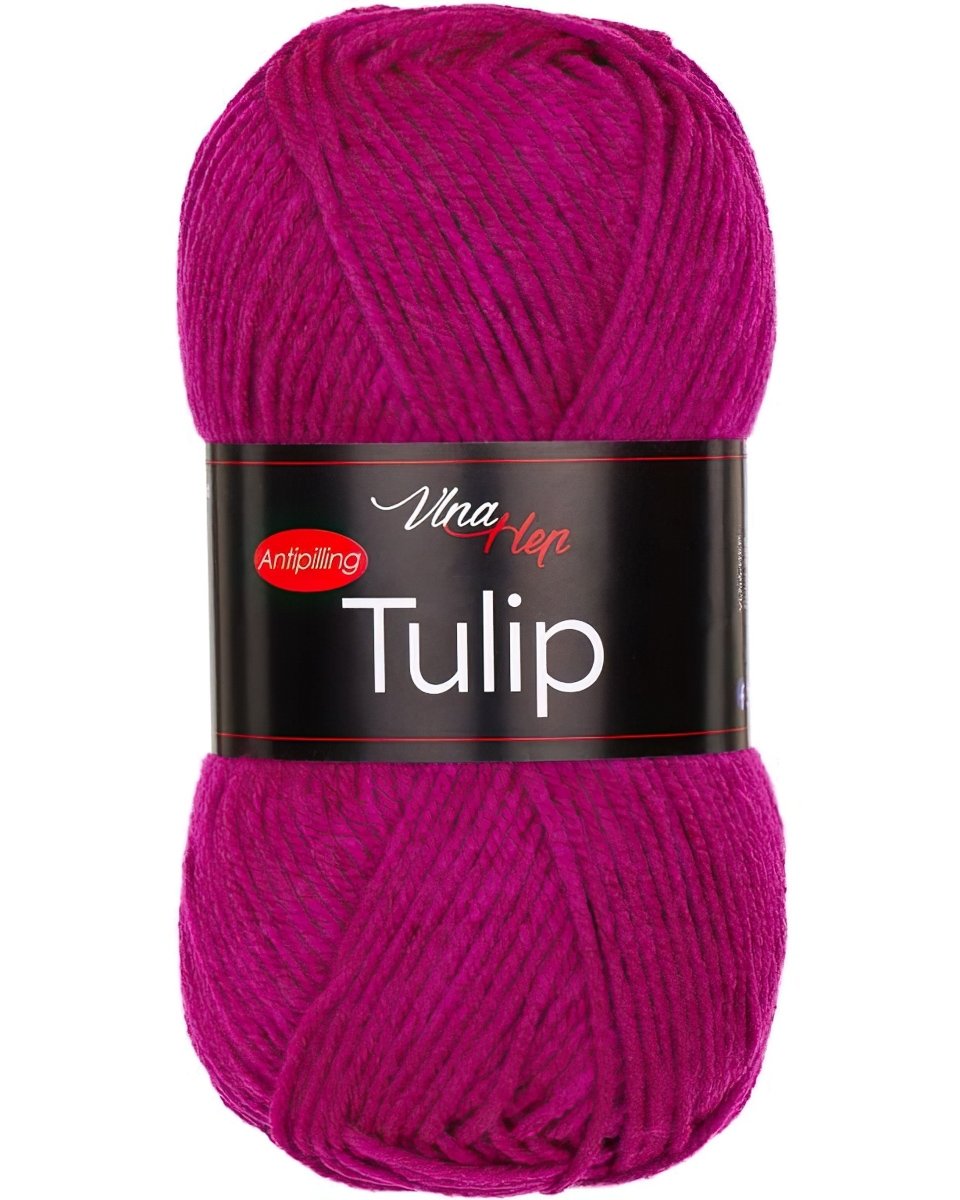 Pletací / háčkovací příze Vlna-Hep TULIP 41113 fuchsiová, jednobarevná, antipillingová, 100g/170m