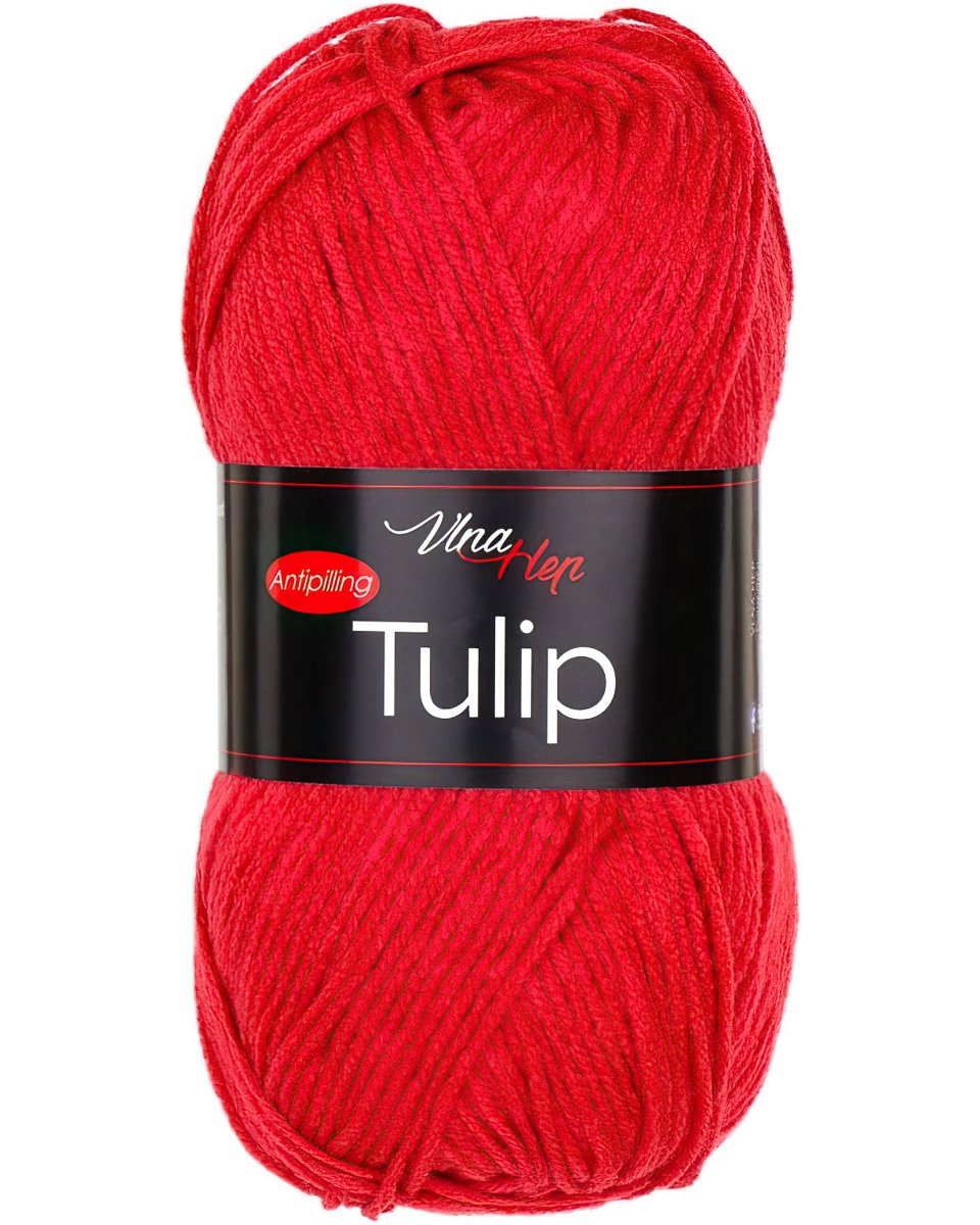 Pletací / háčkovací příze Vlna-Hep TULIP 41152 červená, jednobarevná, antipillingová, 100g/170m
