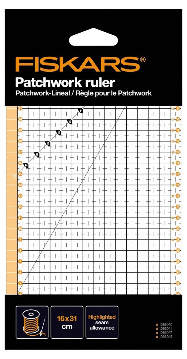 DECRA Rastrové řezací pravítko na patchwork, látky 1066361, protiskluzové, 15x30cm
