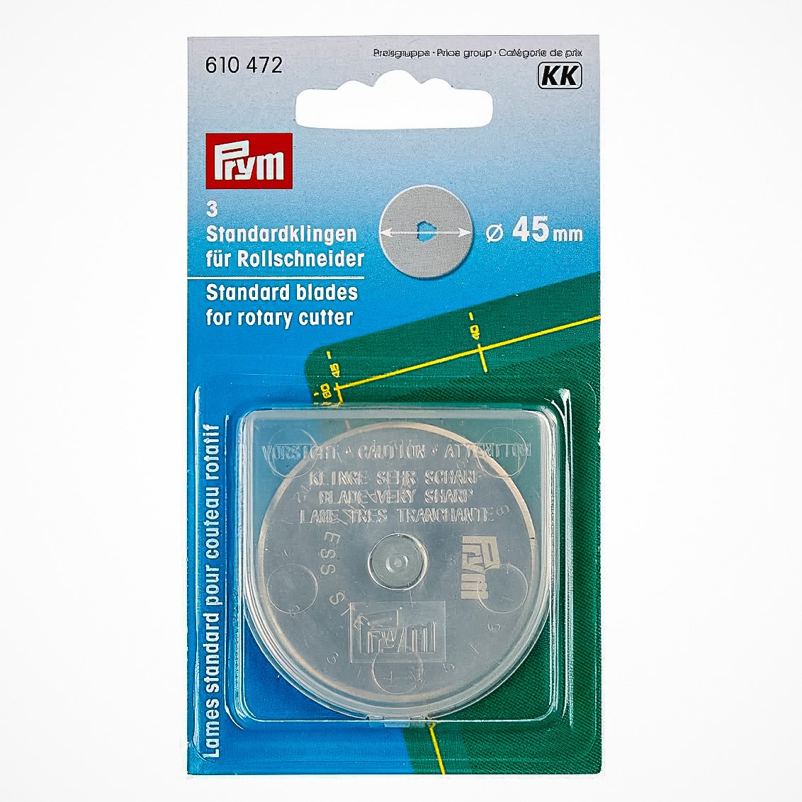 Náhradní čepel do řezacího kolečka 610472 PRYM, rovná čepel, průměr 45mm, 3 kusy v balení