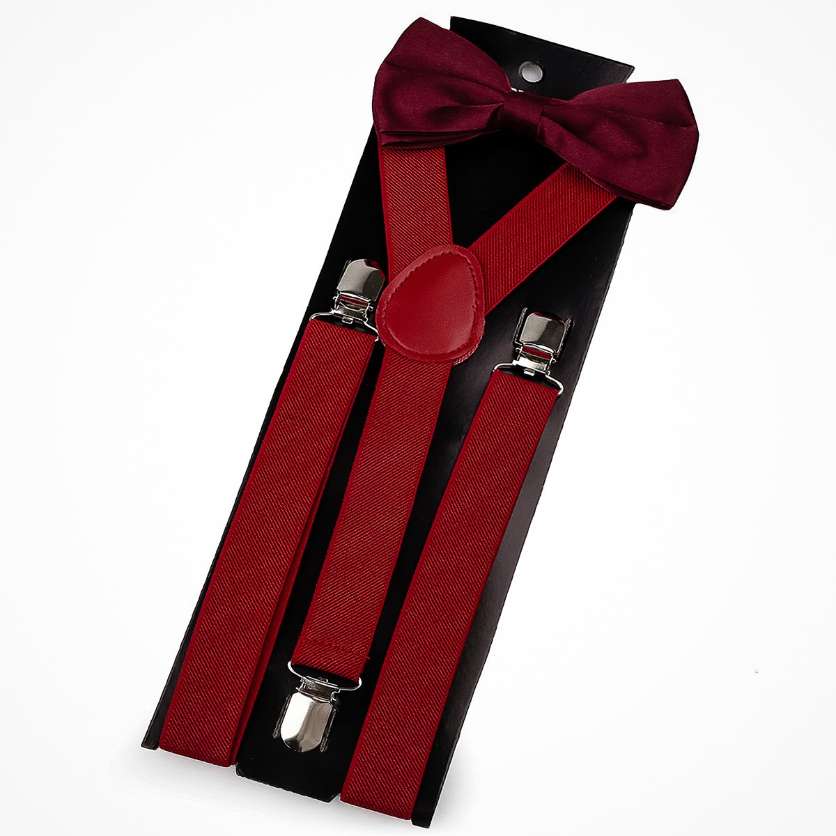 Stoklasa Dětská společenská chlapecká sada, motýlek a šle 650360/01, bordó-červená