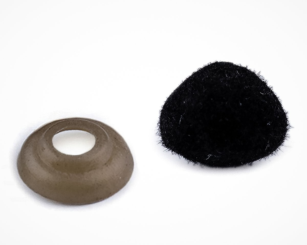 Bezpečnostní nos (čumáček) semišový, jednobarevný černý, 12x15mm