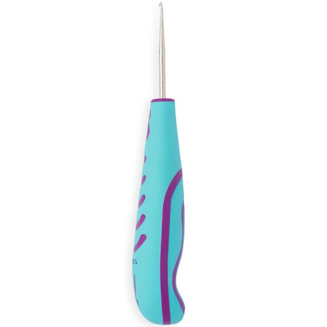 Háček na háčkování ergonomický PONY, ocel/plast 59603, velikost 1 mm, délka 13cm