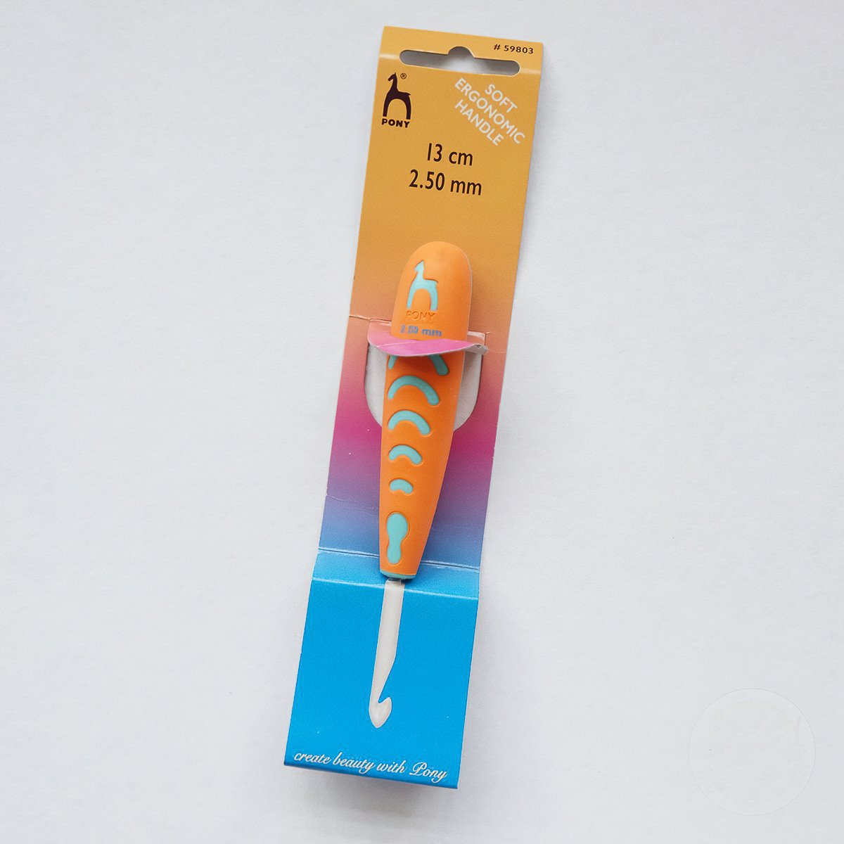 Háček na háčkování ergonomický PONY, hliník/plast 59803, velikost 2,5mm, délka 13cm