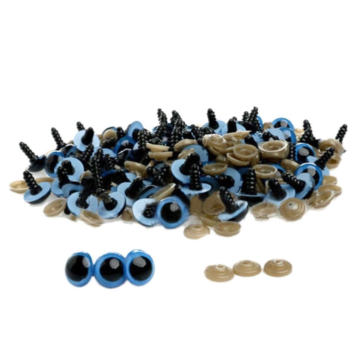 Bezpečnostní oči, jednobarevné modré, průměr 8mm