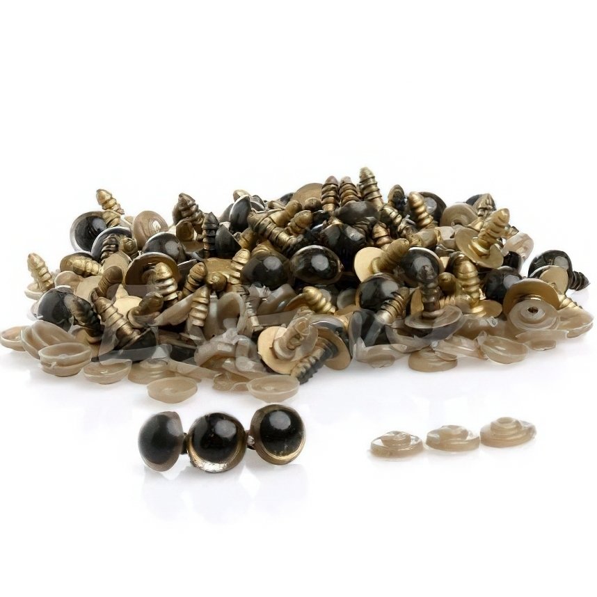 Bezpečnostní oči, jednobarevné zlaté, průměr 8mm