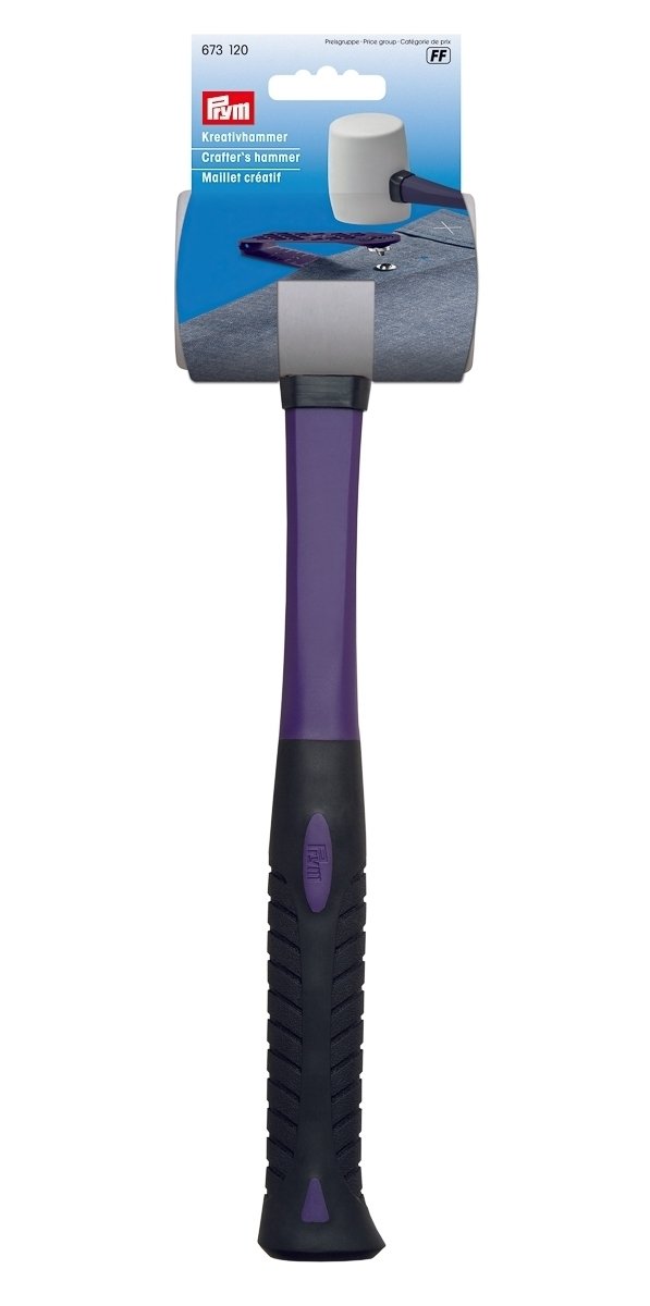 Prym gumové kladívko na ruční práce 250 g – fialová ergonomická rukojeť, průměr hlavy 4,5 cm
