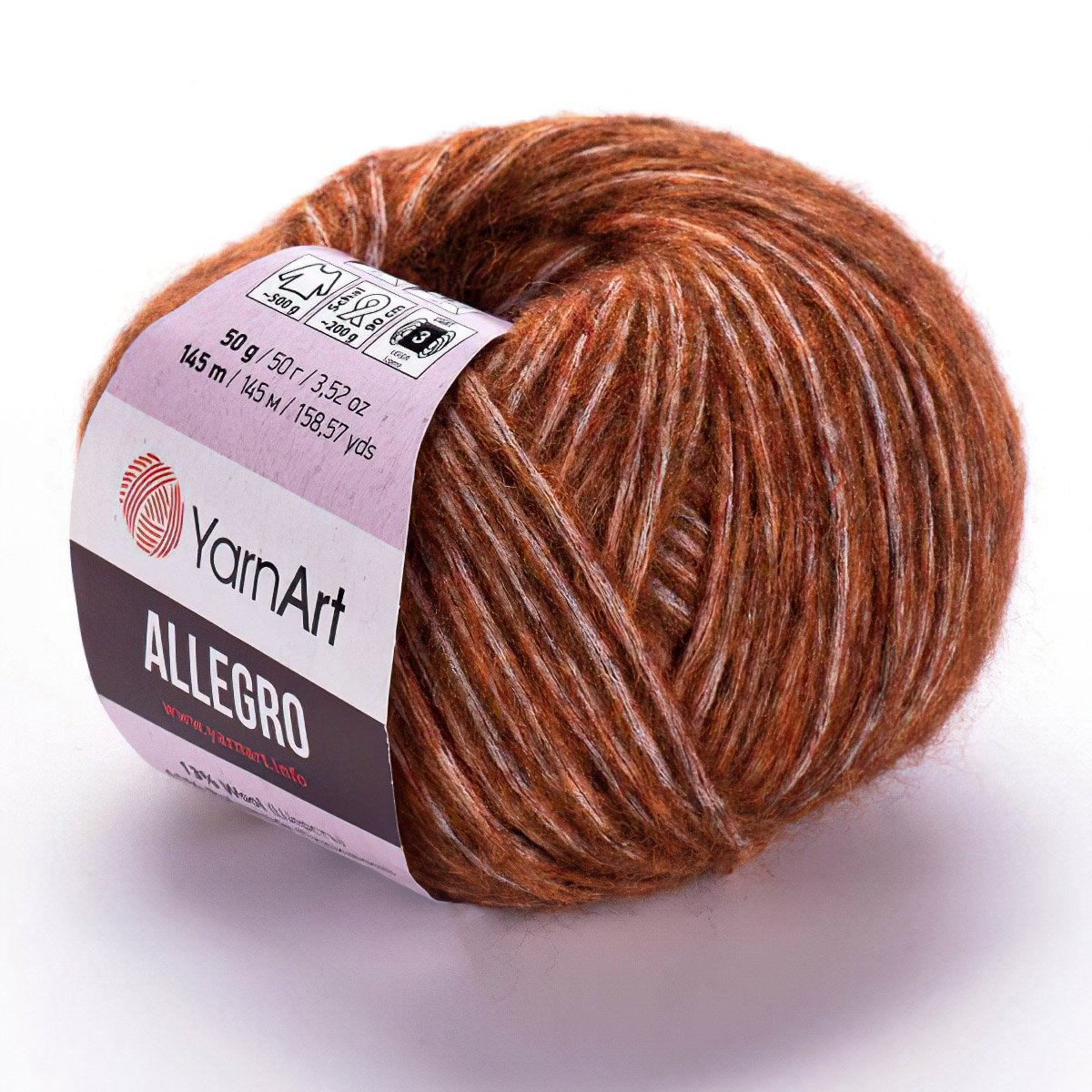 Pletací příze YarnArt ALLEGRO 720 rezavá, melírovaná, 50g/145m