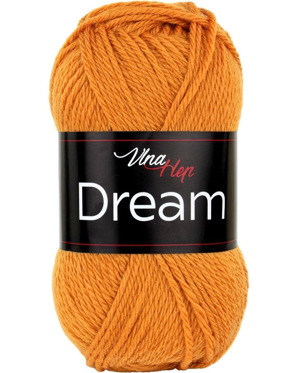 Pletací příze Vlna Hep DREAM 6415 hořčicově žlutá, 100% merino vlna, jednobarevná, 50g/125m