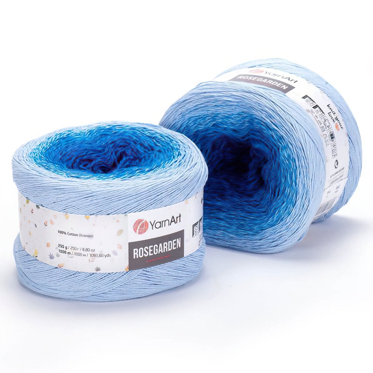 Pletací příze YarnArt ROSEGARDEN 316 modrá, melírovaná (duhová), efektní, 250g/1000m