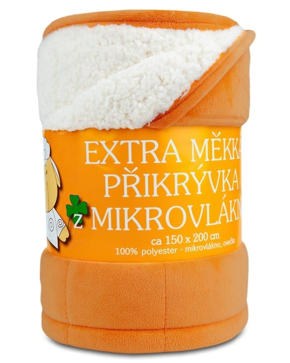 Deka z mikrovlákna OVEČKA Sleep well prošev jednobarevná rezavá, 150x200cm