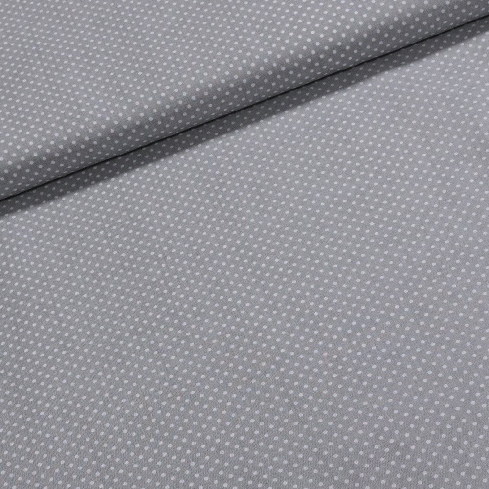 Bavlněné plátno Jolana JO004/07 bílý puntík na šedé 2 mm, š.150cm (látka v metráži)