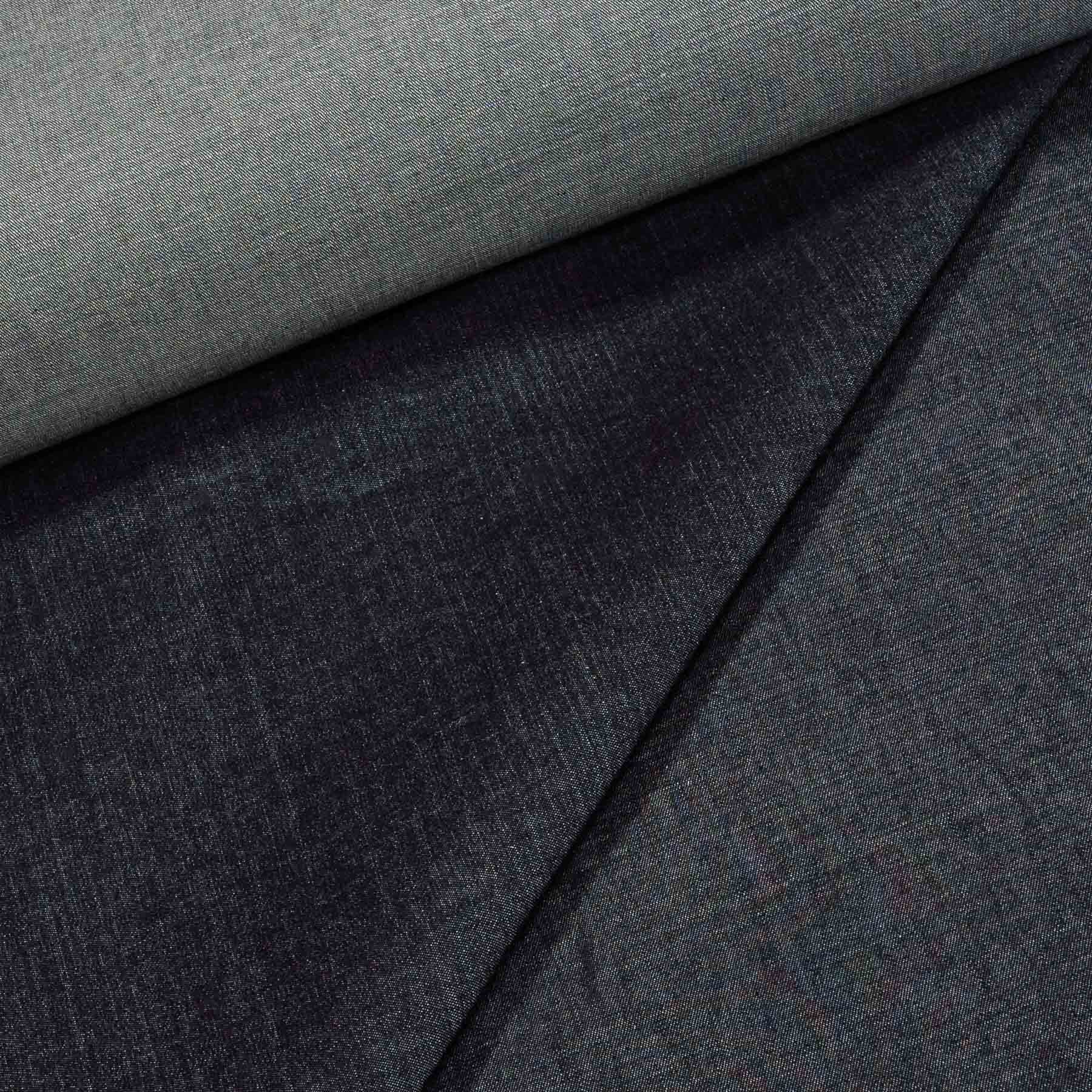 Bavlněná riflovina (denim, džínovina) černá č.4, klasická, š.170cm, 400 g/m2, 100% bavlna (látka v metráži)