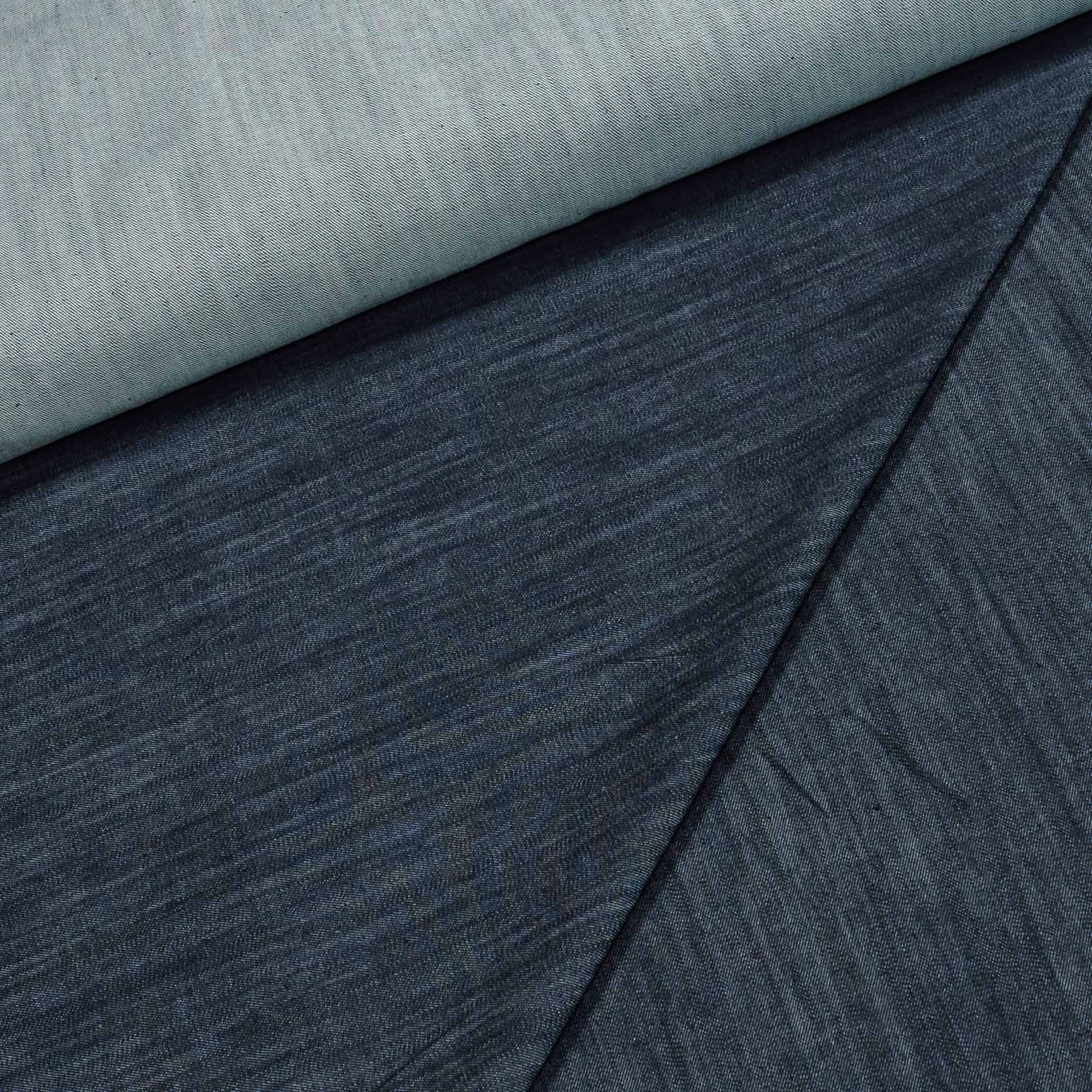 Bavlněná riflovina (denim, džínovina) elastická č.10, modrá 380g/m2, š.140cm (látka v metráži)