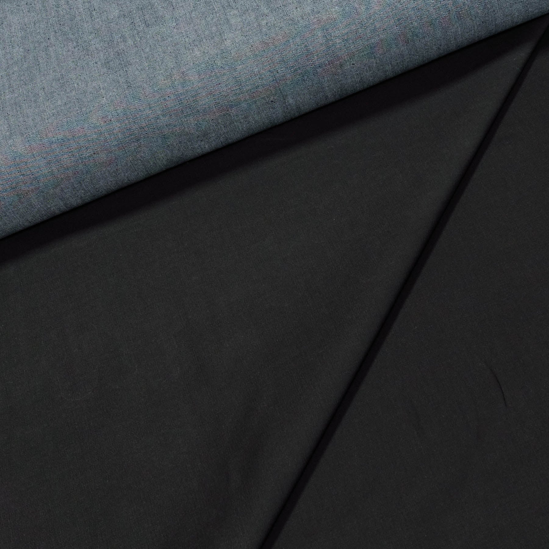 Bavlněná riflovina (denim, džínovina) temně černá č.6, klasická, š.160cm, 400 g/m2, 100% bavlna (látka v metráži)