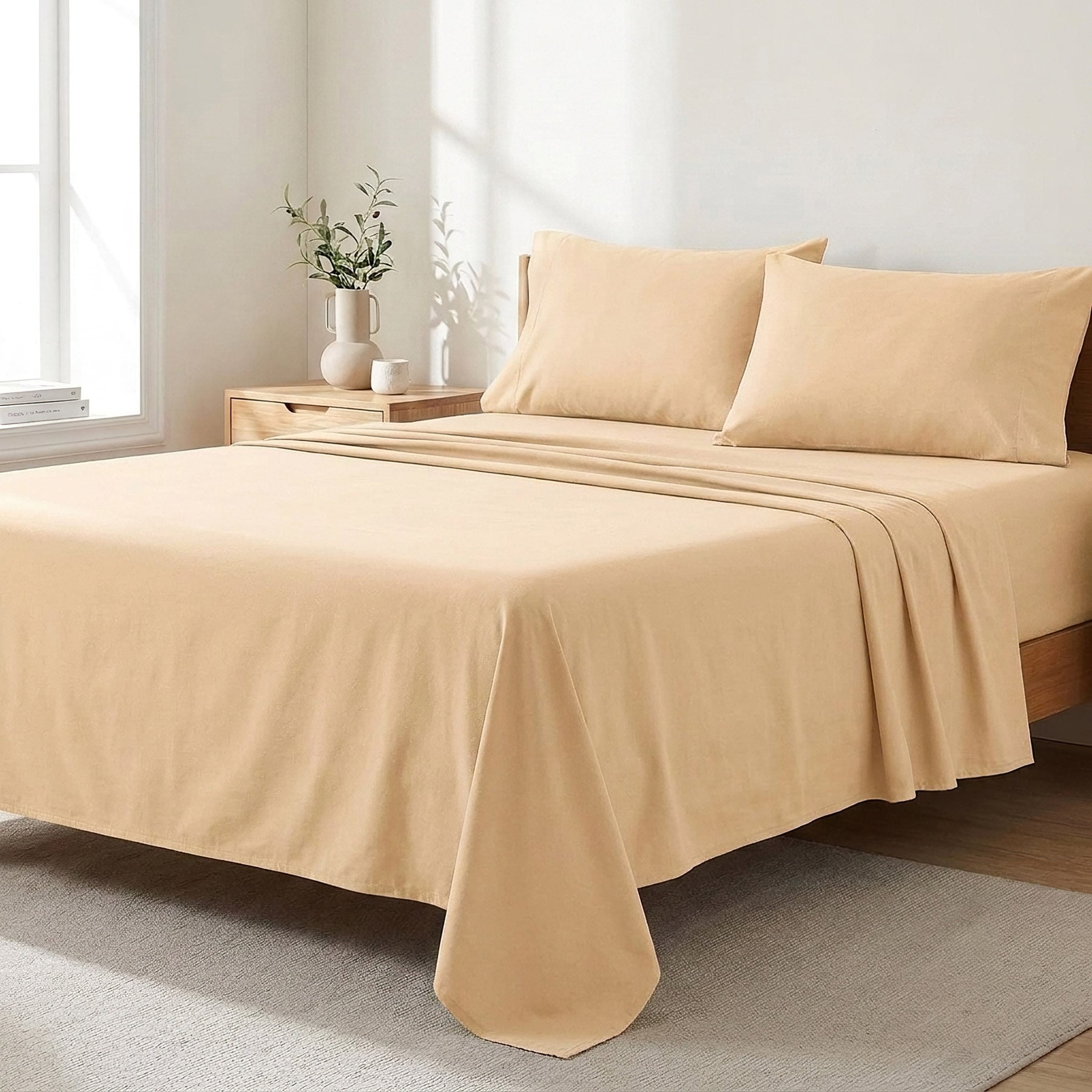 Bellatex bavlněné plátěné prostěradlo plachta 150x230cm, okrové