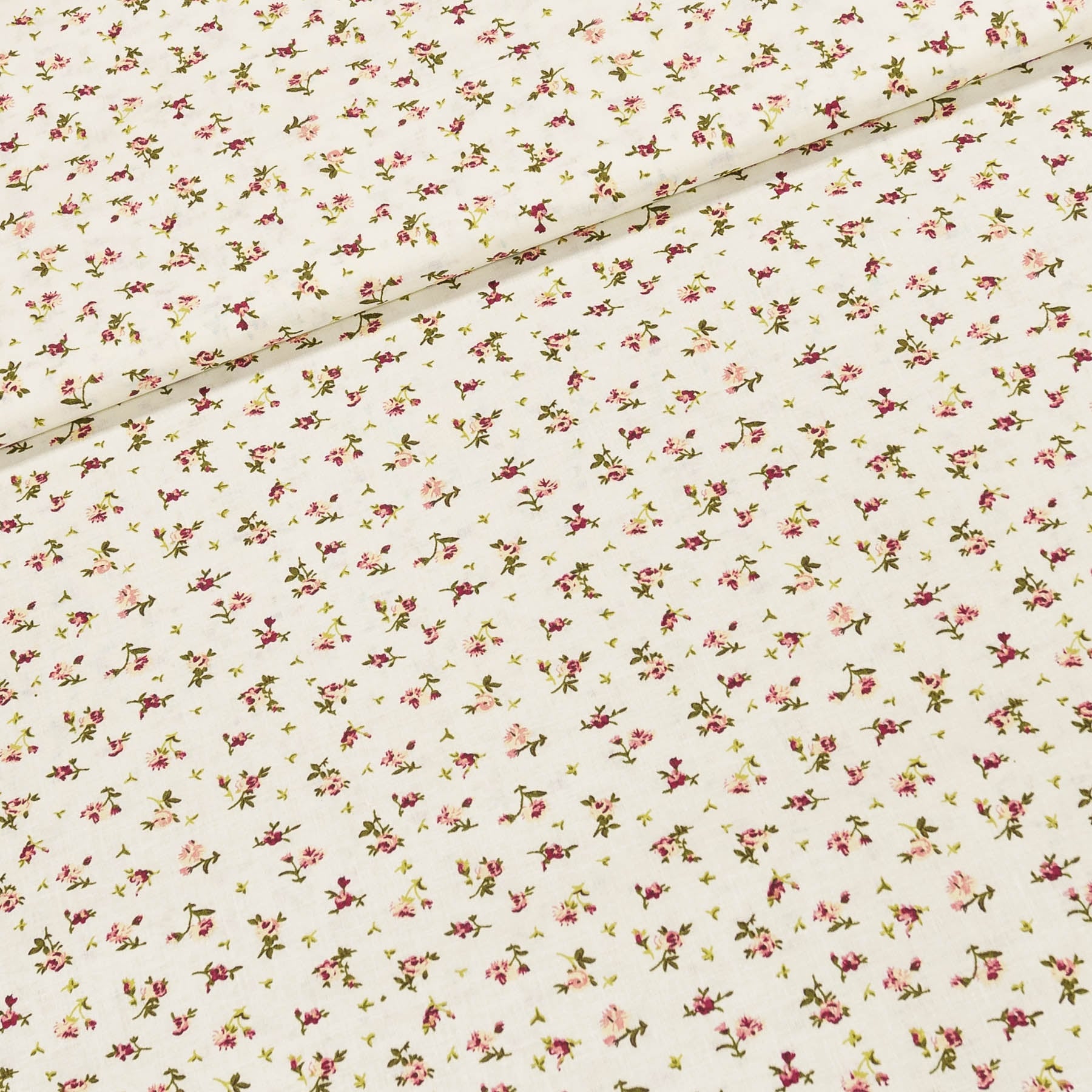 Bavlněné plátno 103000/6340, vínové růžičky na smetanové, š.140cm (látka v metráži)