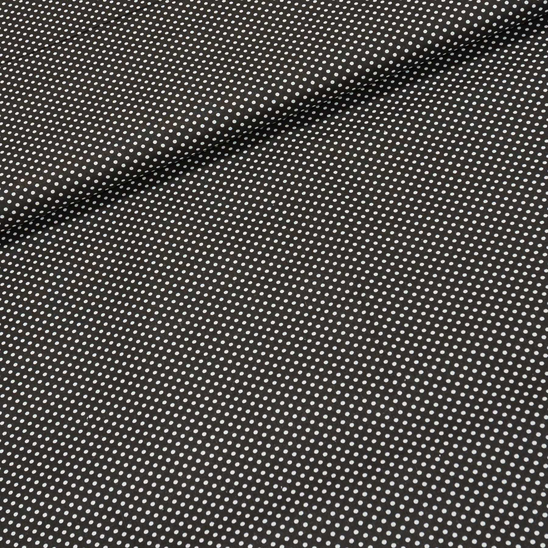 Bavlněné plátno 103000/7676 BLACK, bílý puntík na černé, š.140cm (látka v metráži)