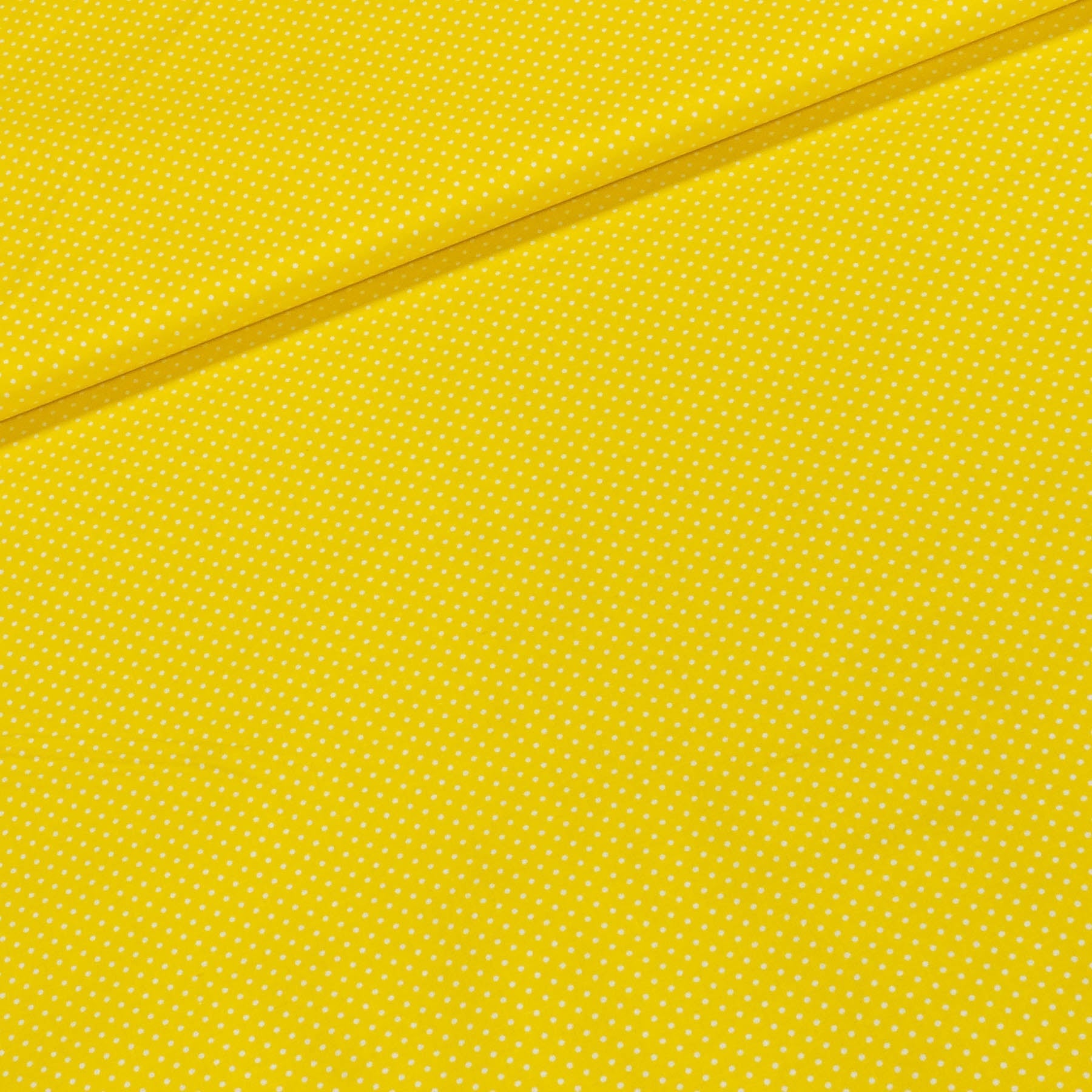 Bavlněné plátno 123562/124 bílý puntík na žluté, š.150cm (látka v metráži)