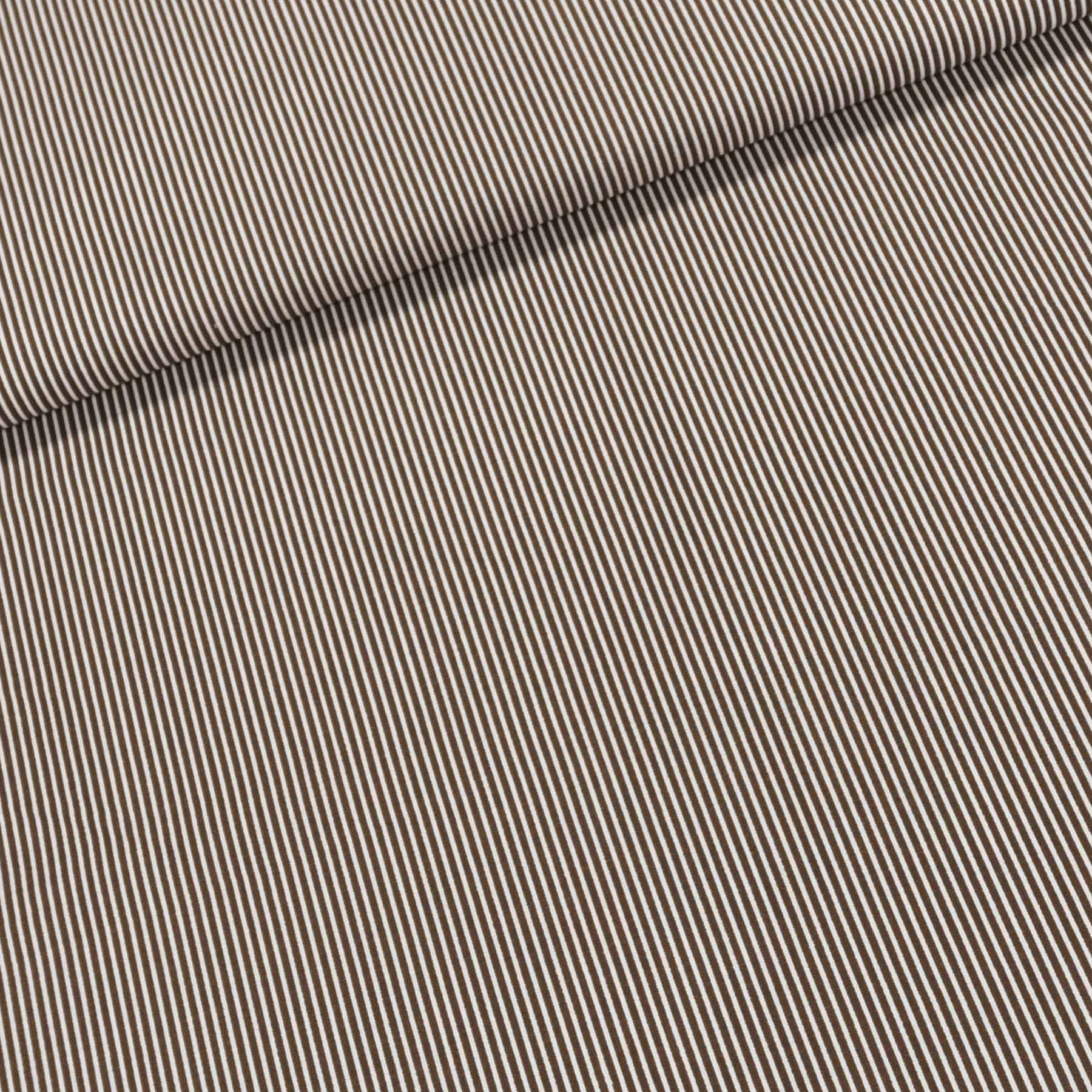 Bavlněné plátno Jolana JO002/26 hnědý a bílý proužek 2mm, š.150cm (látka v metráži)