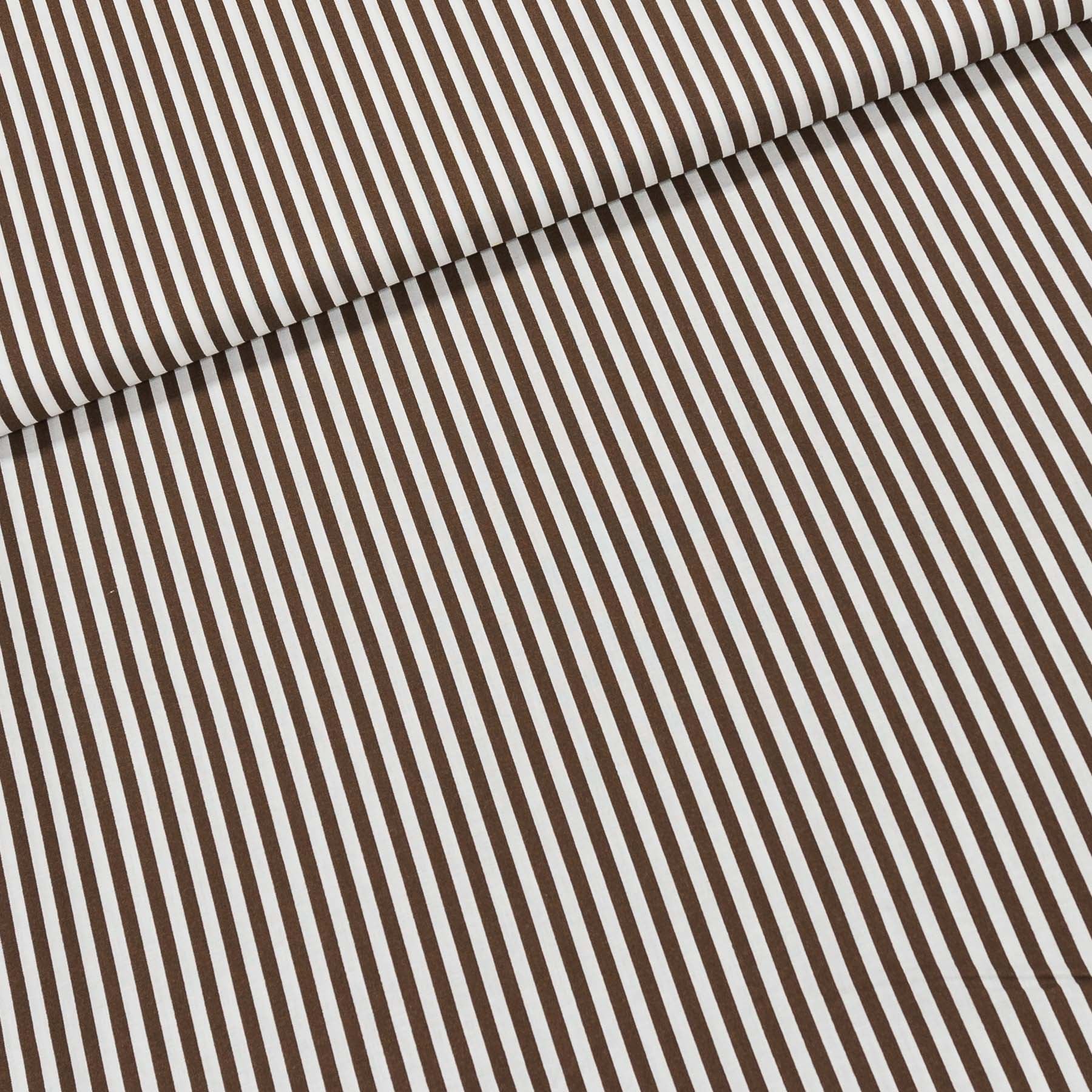 Bavlněné plátno Jolana JO003/26 hnědý a bílý proužek 5mm, š.150cm (látka v metráži)