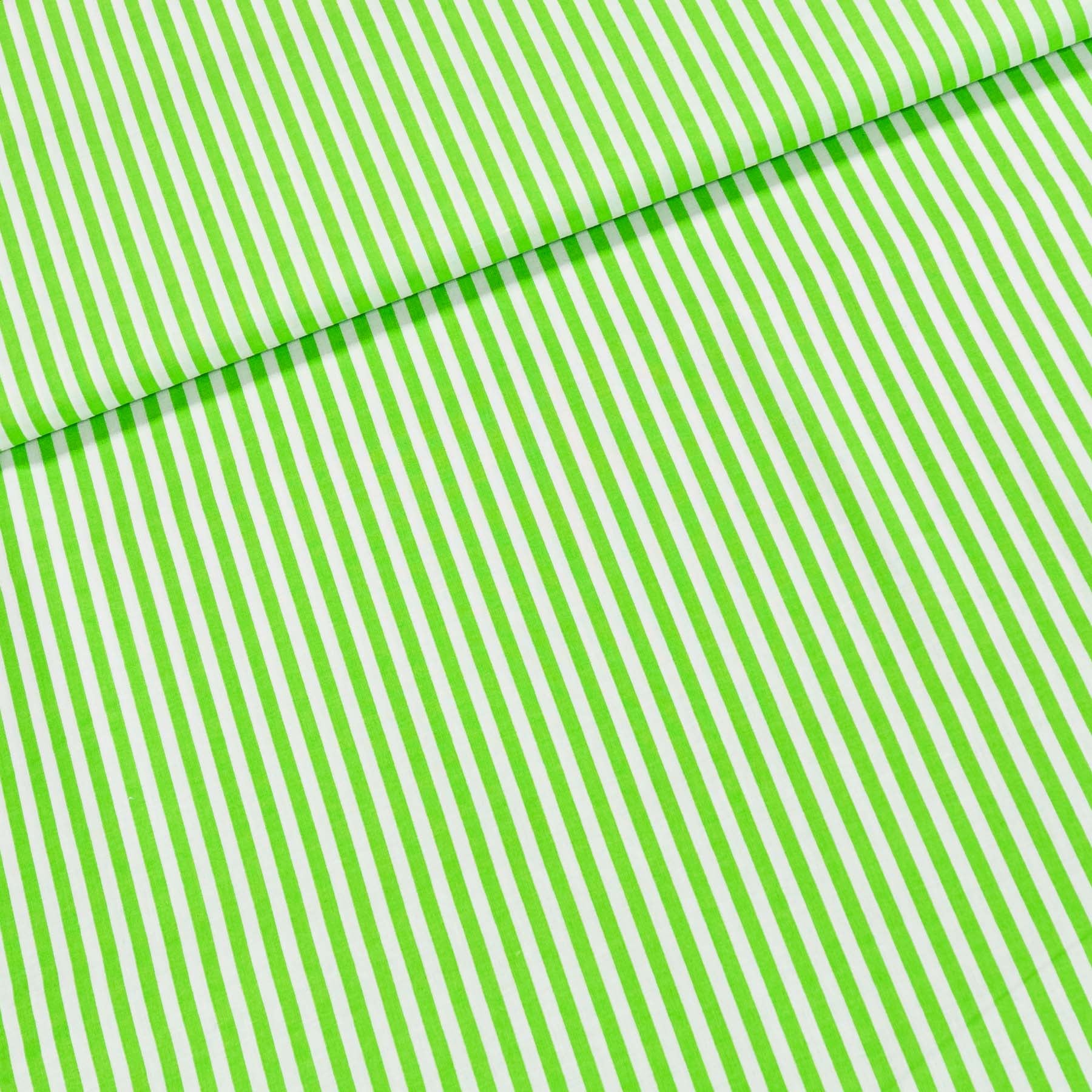 Levně Bavlněné plátno Jolana JO003/35 zelený a bílý proužek 5mm, š.150cm (látka v metráži)