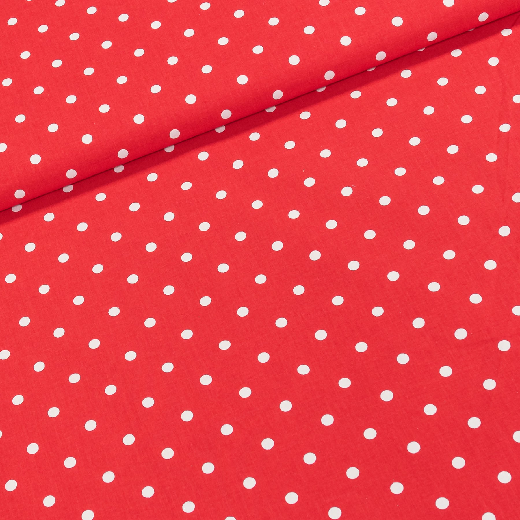 Bavlněné plátno Jolana JO005/01 větší bílý puntík na červené, š.150cm (látka v metráži)