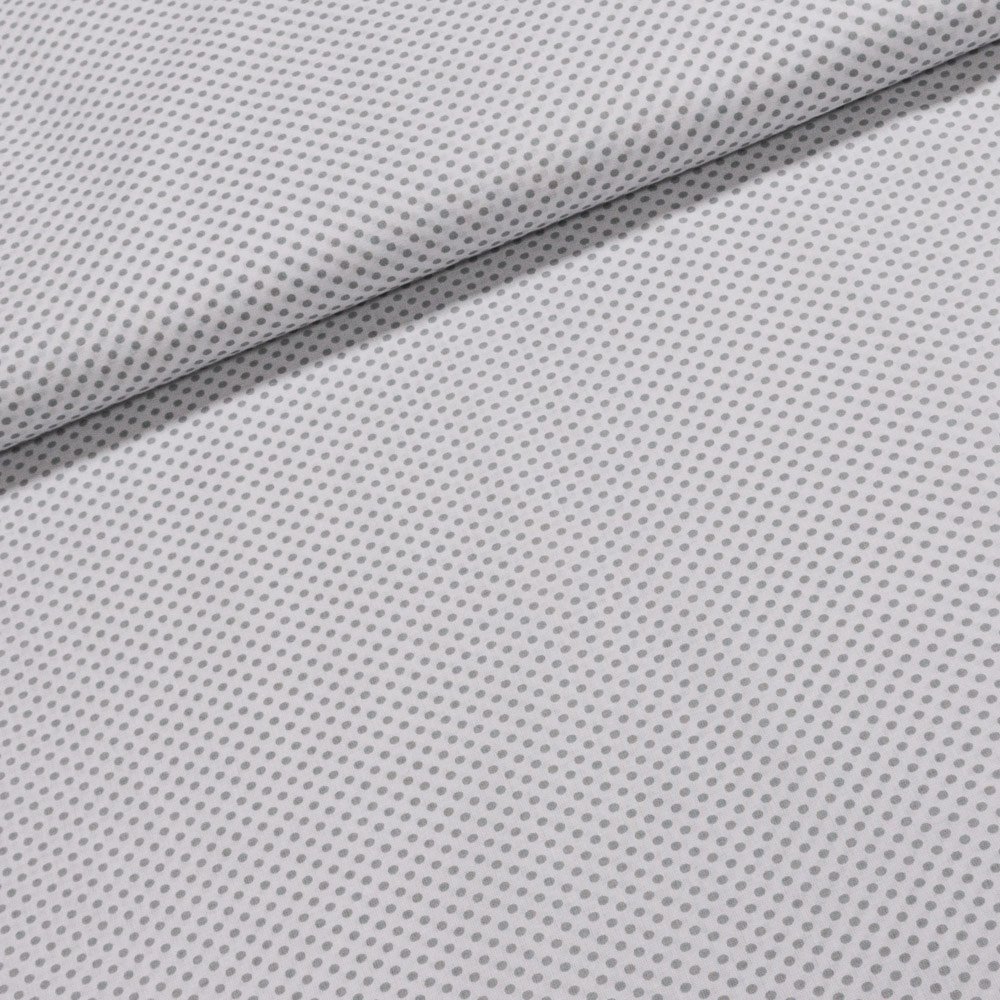 Bavlněné plátno Jolana JO008/07 světle šedý puntík na bílé 2mm, š.150cm (látka v metráži)