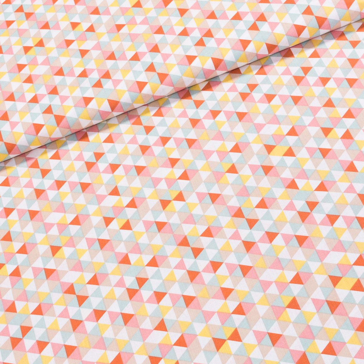 Bavlněné plátno TRIMIX 50-18B, mnohobarevné trojúhelníky, š.150cm (látka v metráži)