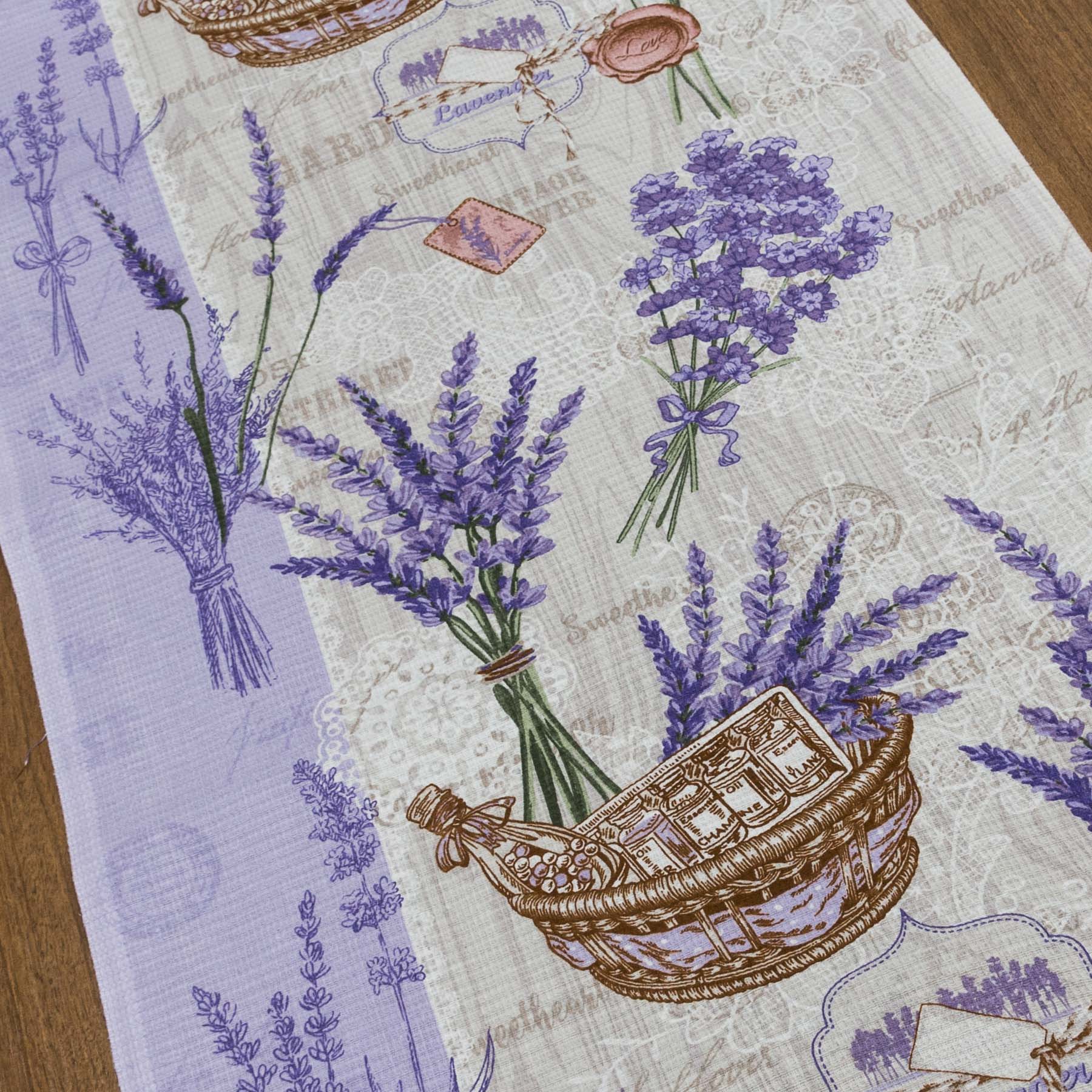 Bavlněné plátno vaflovina, utěrkovina / štola na metráž 703023 levandule, fialová, š. 50cm (látka v metráži)