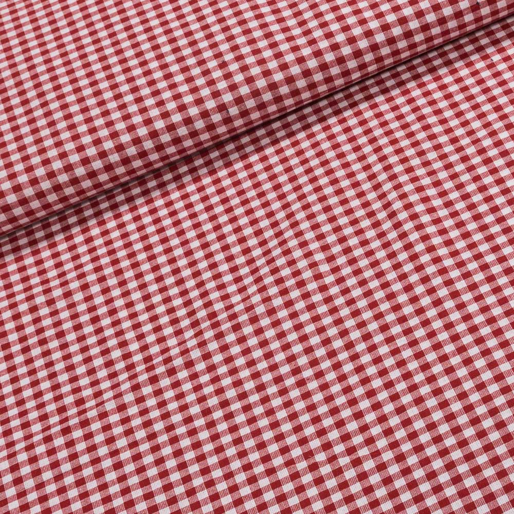 Bavlněný kanafas SOFI 0,5x0,5cm červený, š.140cm (látka v metráži)