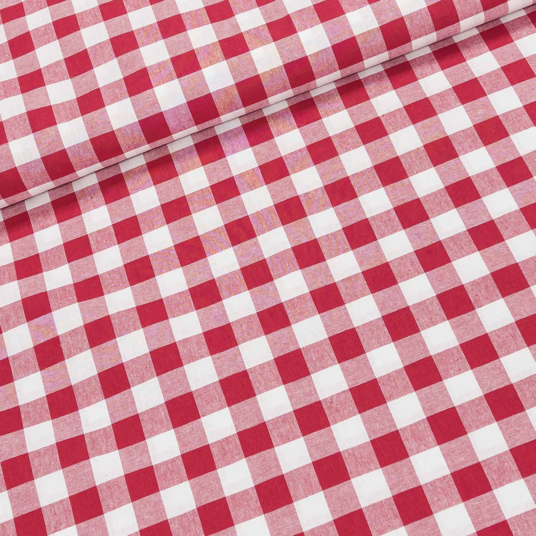 Olex bavlněný kanafas DELUXE červená kostka 2cm, š.150cm (látka v metráži)