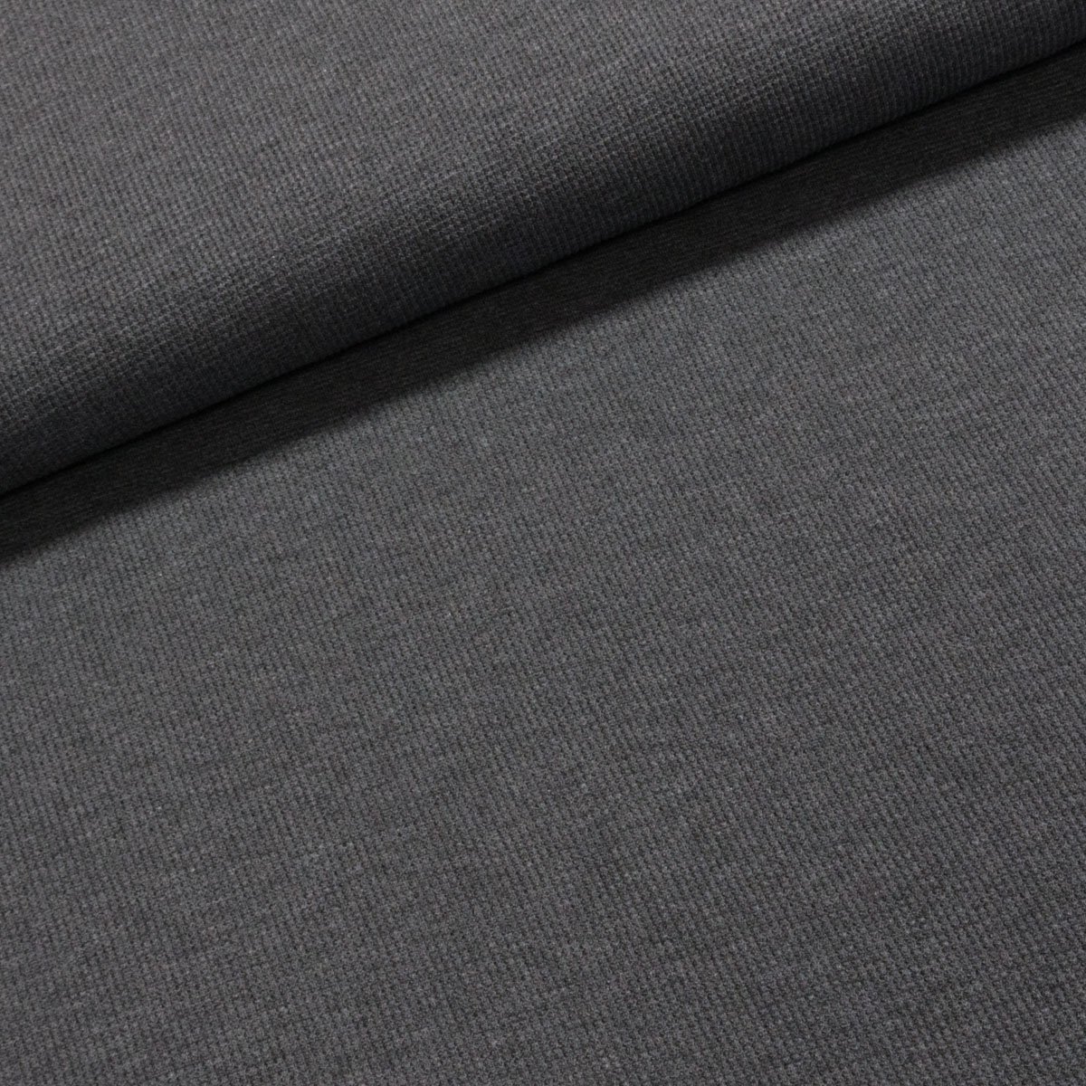 Bavlněný úplet vaflová vazba drobná 5011 0168, jednobarevná tmavě šedá š.150cm (látka v metráži)