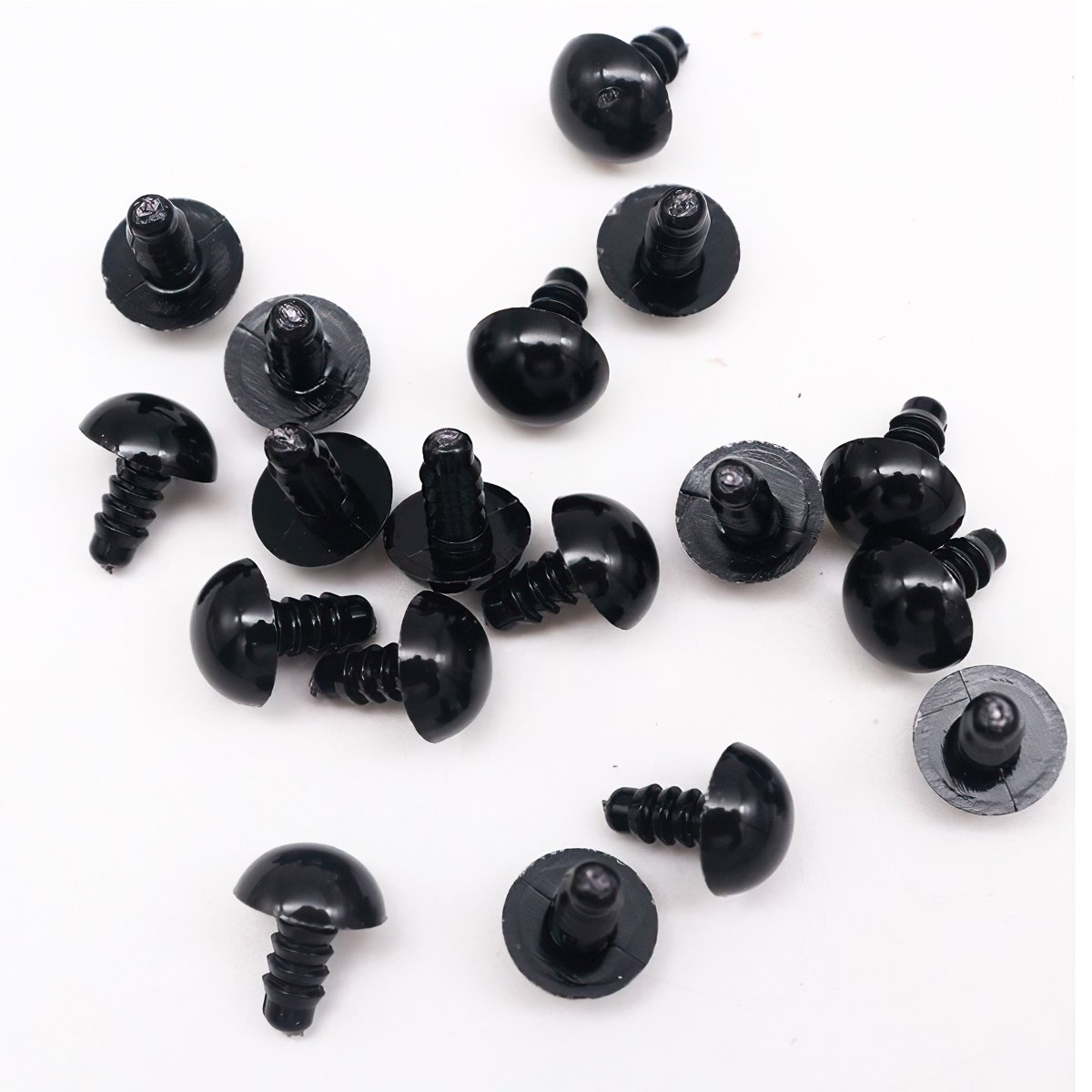 Bezpečnostní oči, jednobarevné černé, průměr 18mm