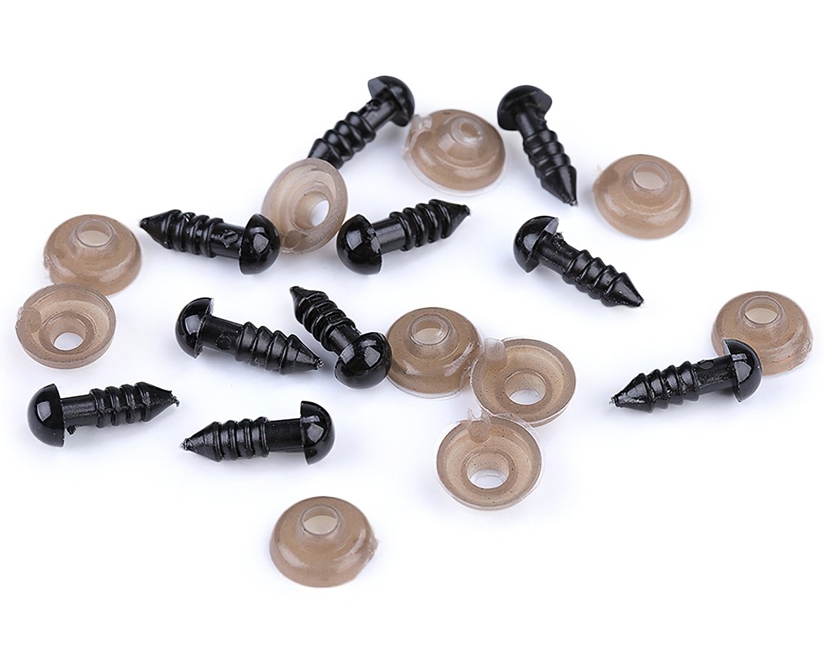 Bezpečnostní oči, jednobarevné černé, průměr 6mm