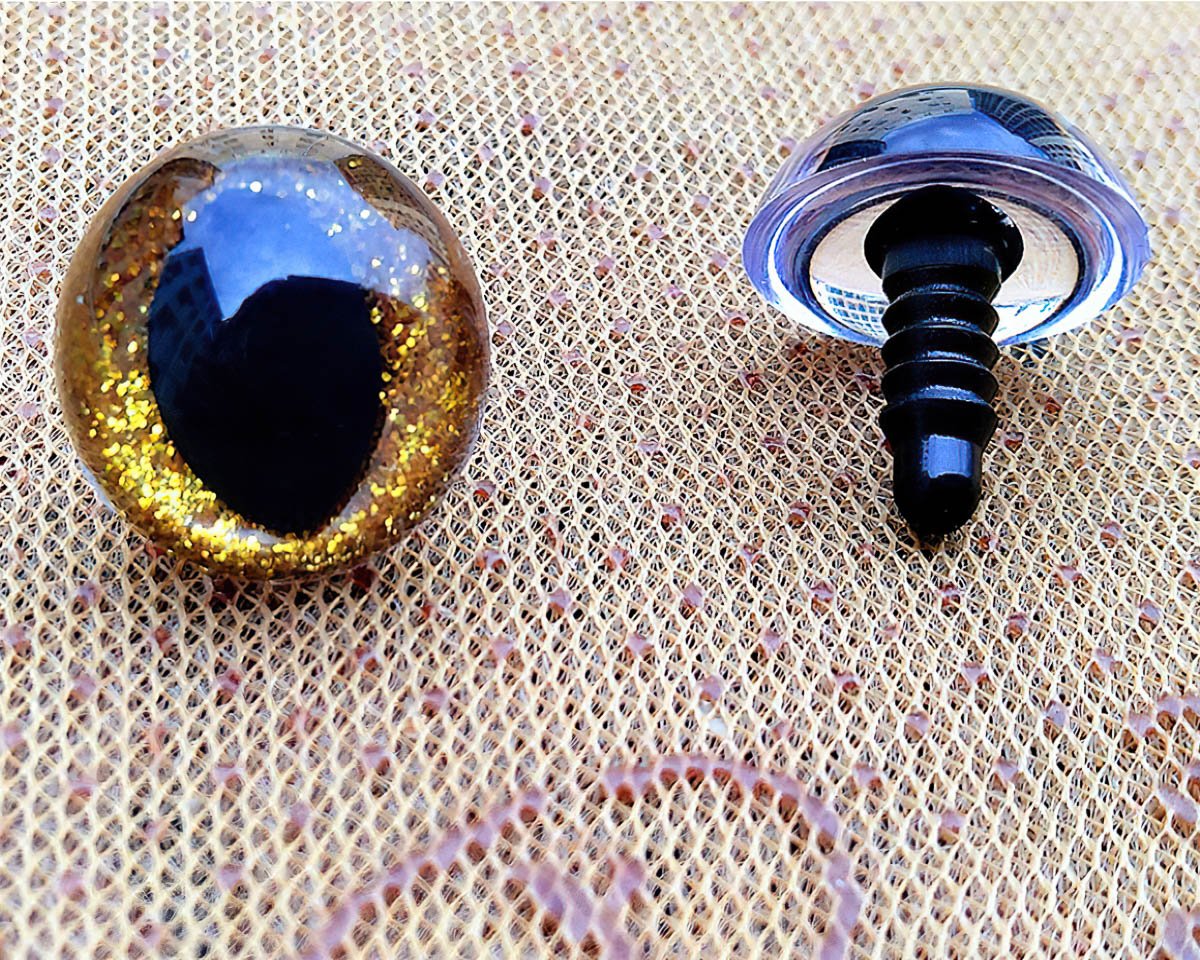 Bezpečnostní oči kočičí, zlaté, průměr 12mm