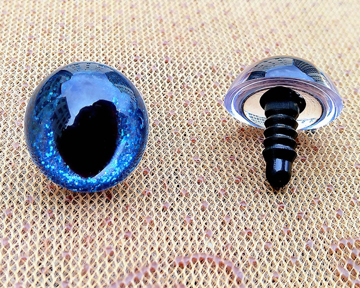 Bezpečnostní oči kočičí, tyrkysově modré, průměr 12mm