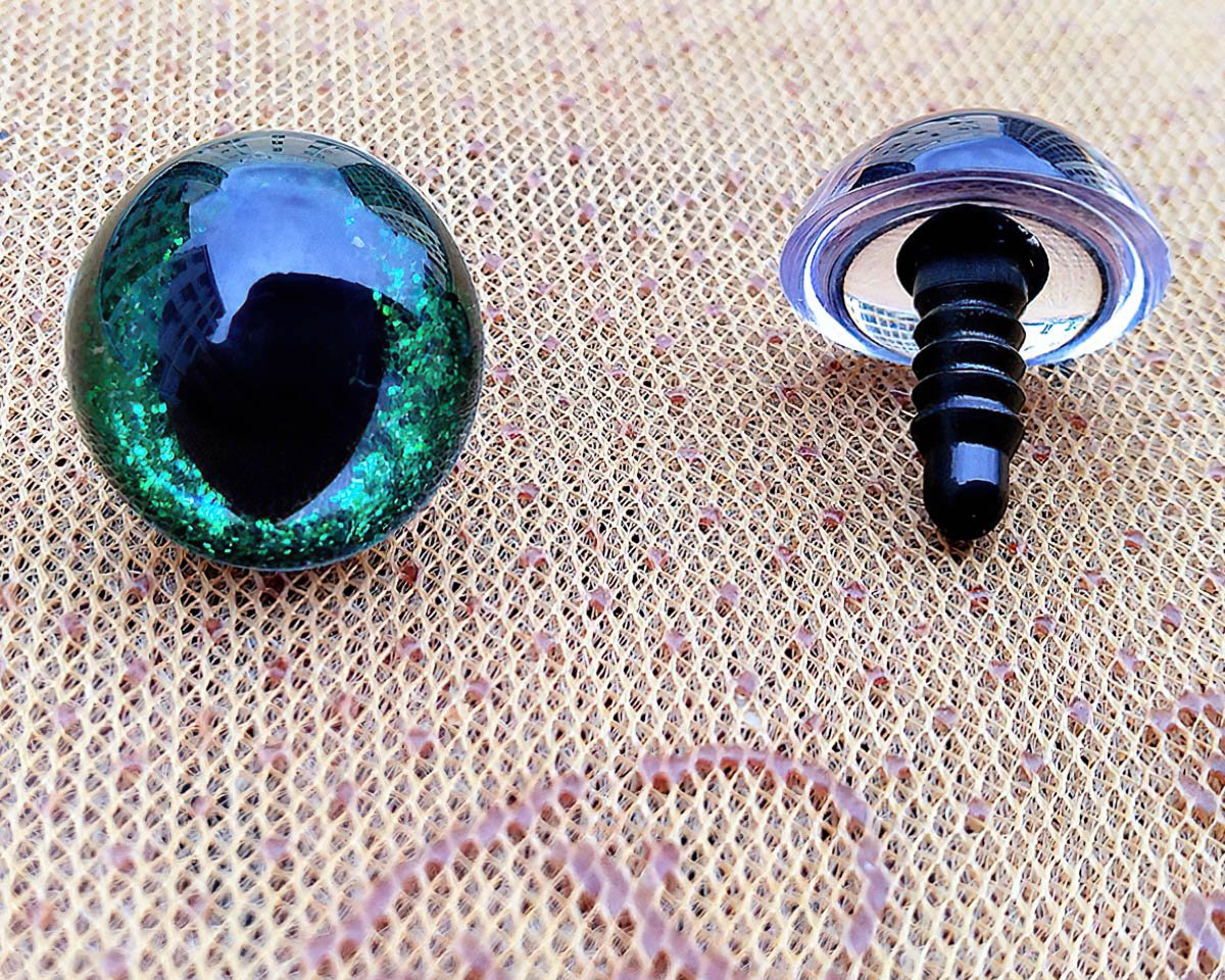Bezpečnostní oči kočičí, zelené, průměr 12mm