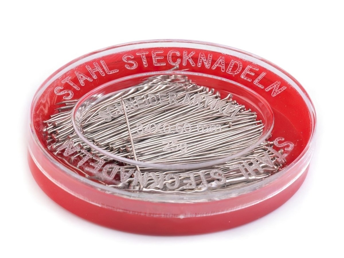 Stoklasa Celokovové špendlíky bez hlavičky 030071, stříbrné, 0,6x34mm, 320 kusů
