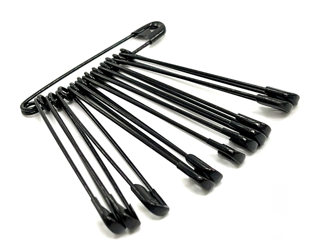 Storex Celokovové spínací špendlíky KOH-I-NOOR 60951/310, černé, délka 55mm, 12 kusů